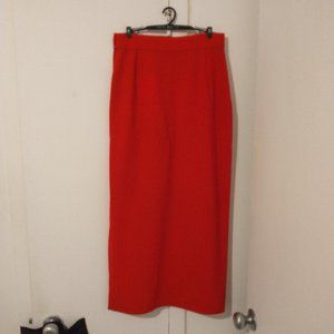 Vintage Gianni Versace Red Wool Pencil Skirt
